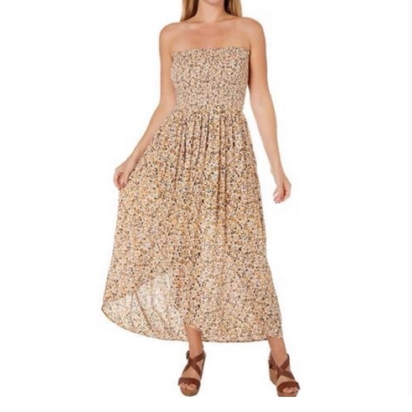 New! Anthropologie Patrons of peace floral dress smocked strapless dress - Picture 2 of 7